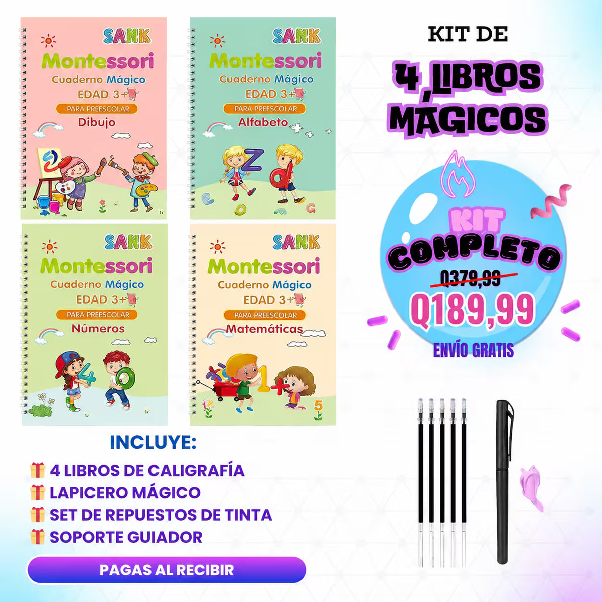 KIT DE CALIGRAFIA MAGIC X4