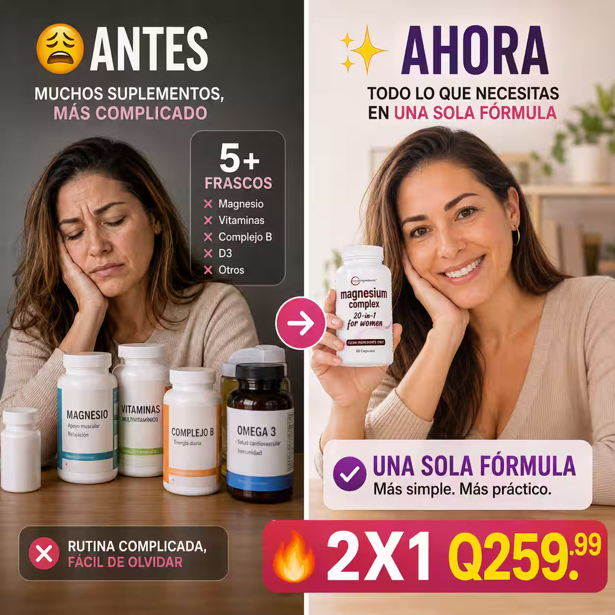 Oferta 2X1 | Magnesio 20 en 1 Para Mujeres