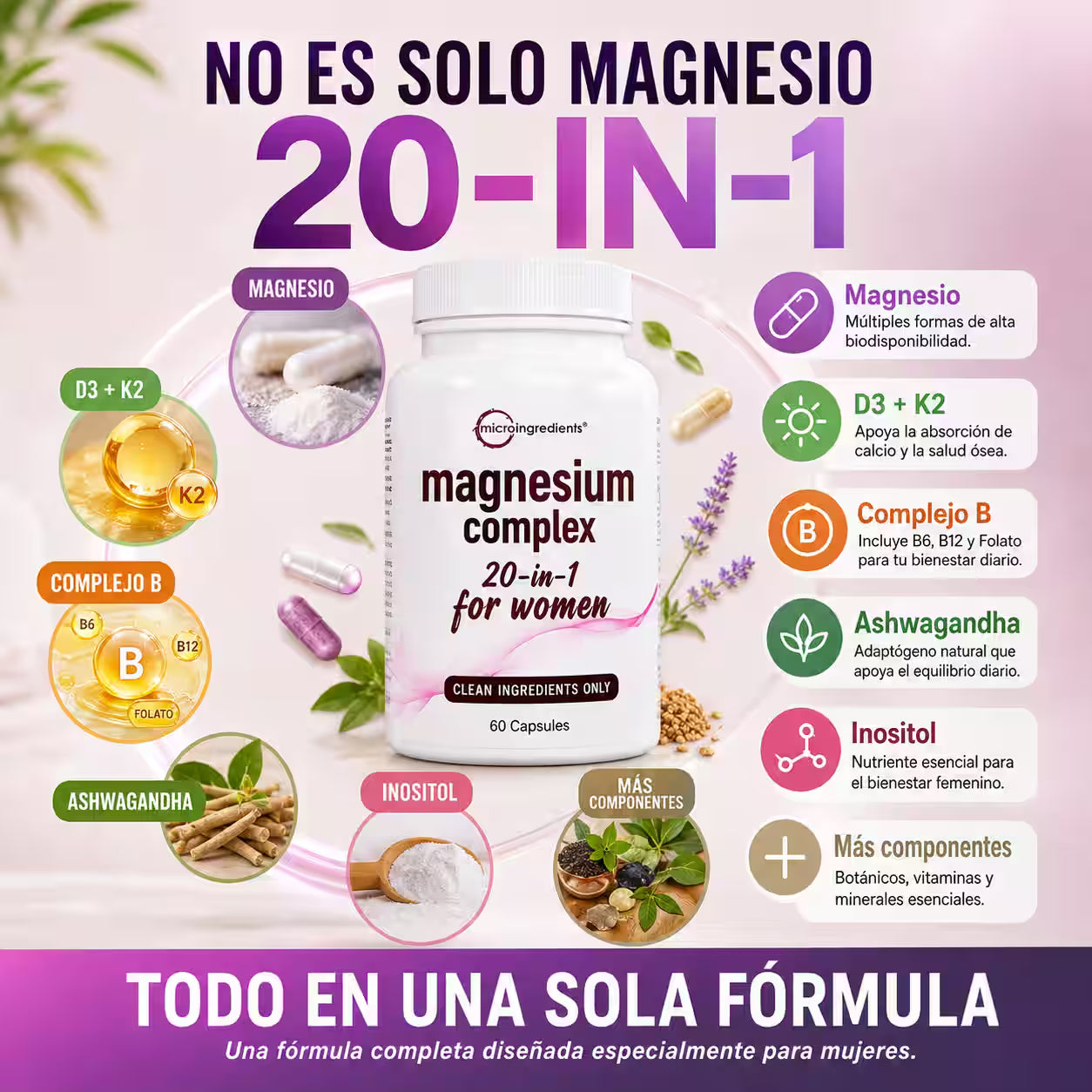 Oferta 2X1 | Magnesio 20 en 1 Para Mujeres